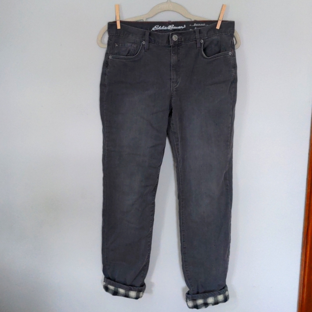 Eddie Bauer fleece lined gray jeans